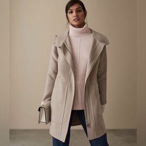 REISS Delaney Wool Blend Hooded Coat